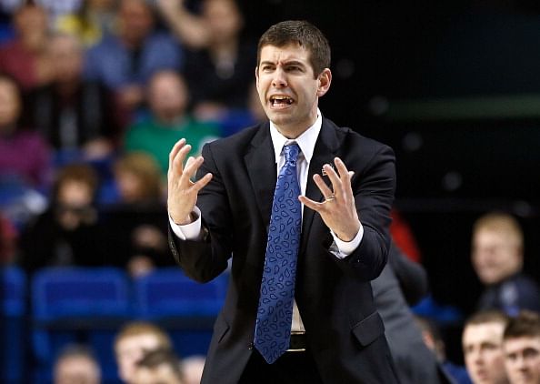 Stevens reacts to a call in the second half against the Marquette Golden Eagles during the third round of the 2013 NCAA Men's Basketball Tournament at Rupp Arena on March 23, 2013 in Lexington, Kentucky. Stevens is known to be extremely vocal on the touchline. (Getty Images)